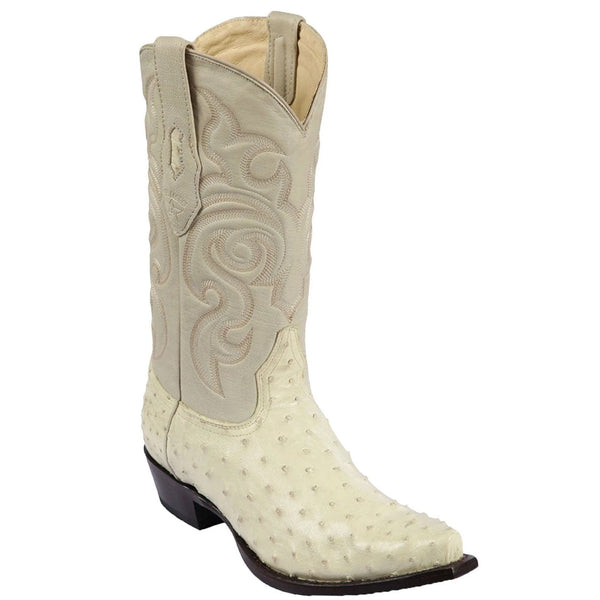 Winter White Ostrich Cowboy Boot