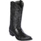 Black snip toe ostrich cowboy boot