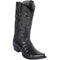 Black caiman snip toe cowboy boot