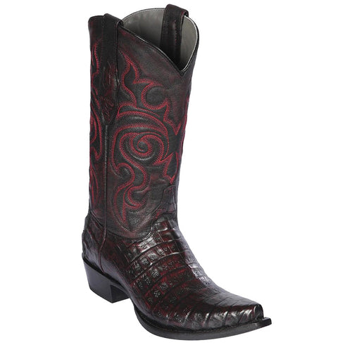 black cherry caiman boots - Los Altos Boots