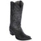 Mens Black Ostrich Leg Boots Snip Toe - Los Altos Boots
