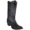 Mens Black Ostrich Leg Boots Snip Toe - Los Altos Boots