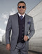 Mens Classic Pleated Pant One Button Peak Lapel Suit in Blue