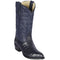 Men's Navy Blue Crocodile Boots J-Toe