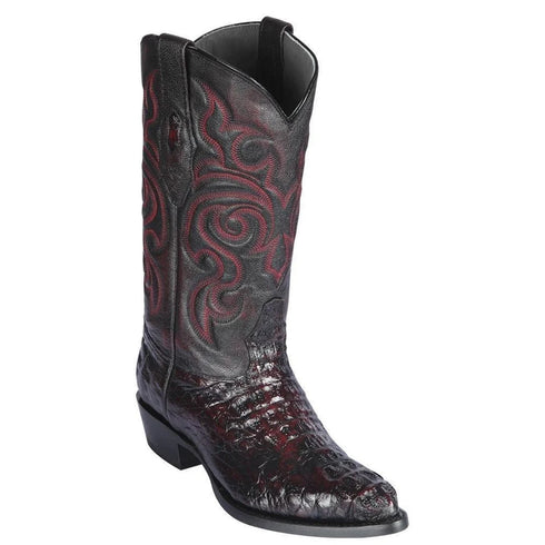 Black Cherry Hornback Caiman Cowboy Boot