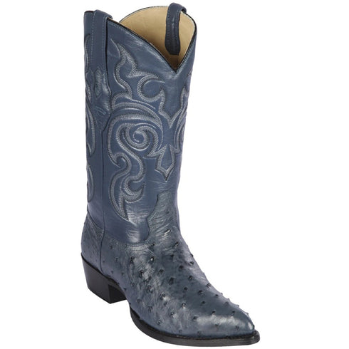 Blue ostrich boot