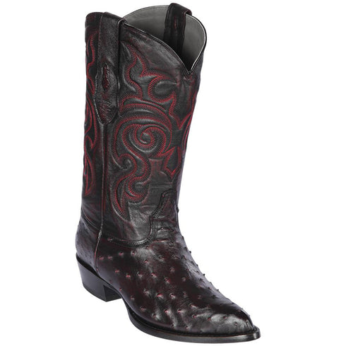 Black cherry ostrich cowboy boots