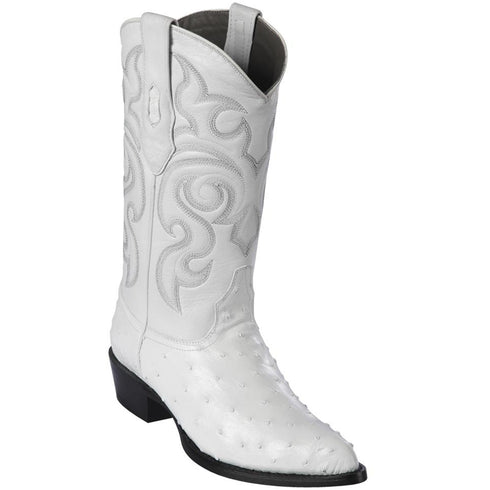 Los Altos White Ostrich Boots