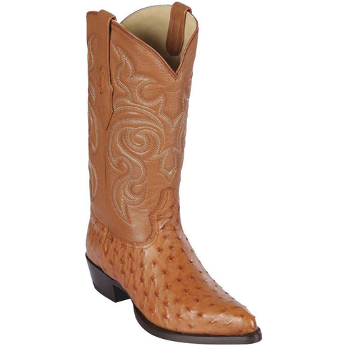 Honey brown ostrich boots