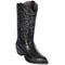 Black ostrich leg cowboy boot