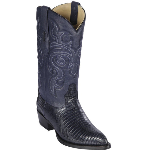 Blue lizard skin boots