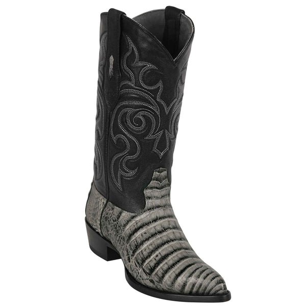 Men's Grey Belly Caiman Boots J-Toe - Los Altos Boots