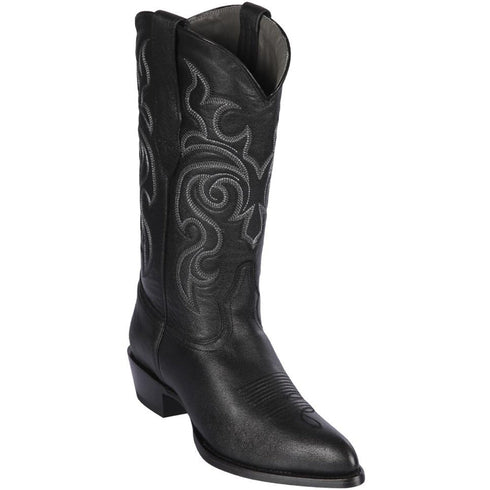 Los Altos Black Cowboy Boots J-Toe