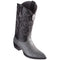 Grey smooth ostrich boots