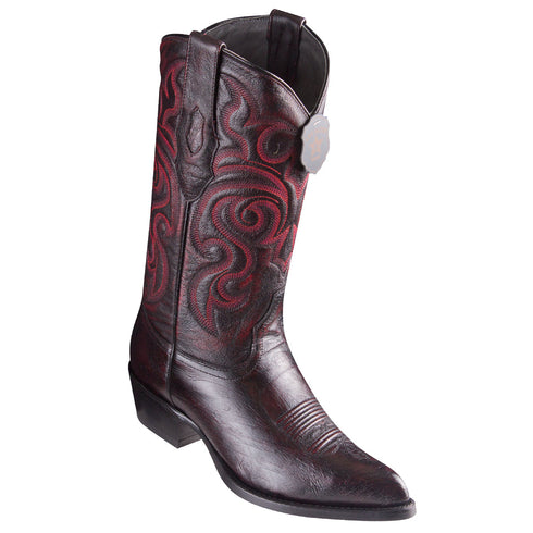 Black cherry ostrich belly cowboy boot