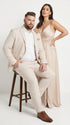 Men’s Big and Tall Beige Linen Suit – Summer Wedding and Formal 2-Piece Suit