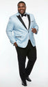 Men’s Baby Blue Tuxedo Blazer with Black Lapel – Formal Dinner Jacket for Wedding, Prom and Evening Events  in Sky Light Blue Color