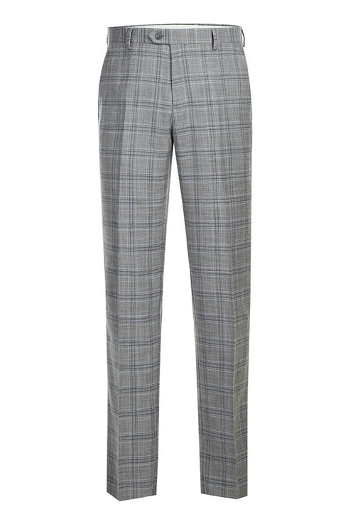 Lozano Collection - Men's 2 Piece Regular Fit Gray Plaid Suit