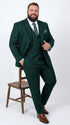 Men’s Stacey Adams Designer Hunter Green 3 Piece Suit – Two Button Vested Classic Wedding, Prom & Formal Suit