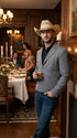 Mens Gray Western Blazer Set – Cowboy Style Jacket and Pants Outfit Classic Country Western Suit