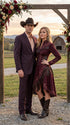 Men’s Brownish Black Pinstripe Western Suit, Cowboy Formal Wedding Ranch Dress Suit Set Slim Fitted