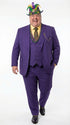 Men’s Purple Pinstripe Mardi Gras Suit | Three Piece Carnival Formal Suit with Vest