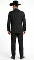 Men’s Black Western Tuxedo Suit, 3 Piece Cowboy Formal Wedding Prom Suit with Satin Trim