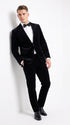 Men’s Black Velvet 2-Piece Suit – Notch Lapel Wedding, Prom and Formal Evening Suit