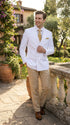 Men’s White Double Breasted Blazer, Formal Dress Jacket for Weddings, Prom, Parties, Dinner Events, and Special Occasions