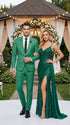 Men’s Emerald Green Tuxedo Suit – Emerald Green Formal Tuxedo with Shawl Lapel Jacket Trousers for Prom, Wedding in Augusta Green