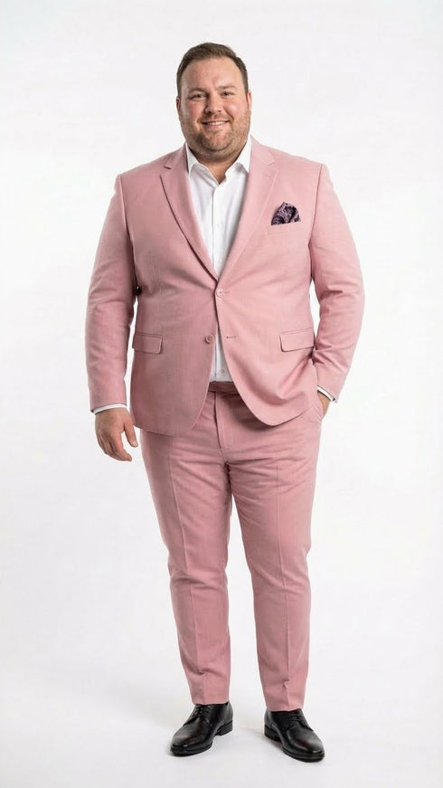 Vitali Brand Modern Fit Men’s Light Pink Formal Suit - Blush Color