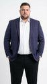 Men’s Big and Tall Navy Blue with Burgundy Plaid Jacket and Sport Coat – Wool Blazer
