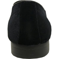 Bravo Mens Modern Slip On Velvet Tuxedo Loafer in Black - Men's Dress Shoes