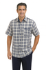 Mens Textured Plaid Walking Suit in Navy/white by Dreams by Zacchi – 2 Piece Leisure Outfit-matching-shirt-and-pants-$99