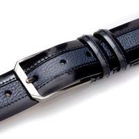 Mezlan Leather & Deerskin Belt Blue (AO11113)