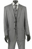 Mens Classic Fit 2 Button Vested Suit in Light Grey