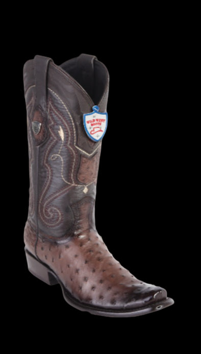 Wild West Botas de Avestruz Horma Dubai Faded Brown