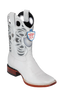 Wild West Botas de Panza de Avestruz Horma Square Toe White