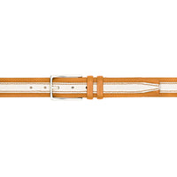 Mezlan Two-Tone Leather Belt Camel / Bone (AO11670)