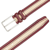 Mezlan Two-Tone Leather Belt Red / Bone (AO11670)