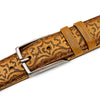 Mezlan Laser Print Calfskin Belt Camel