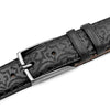 Mezlan Laser Print Calfskin Belt Black