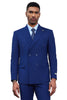 Men's Designer Stacy Adams Classic Double Breasted Suit in Blue
