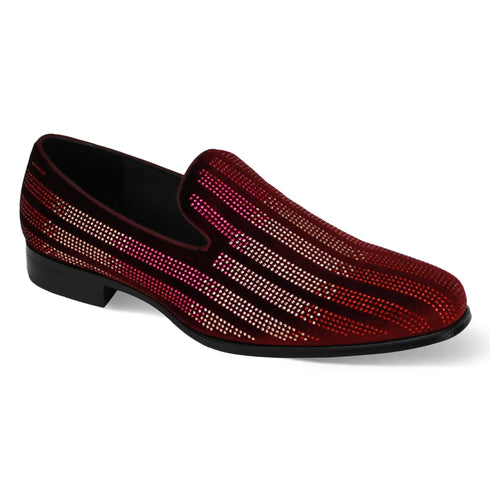 Marco Velvet Rhinestone Smoker Slip-On Loafers