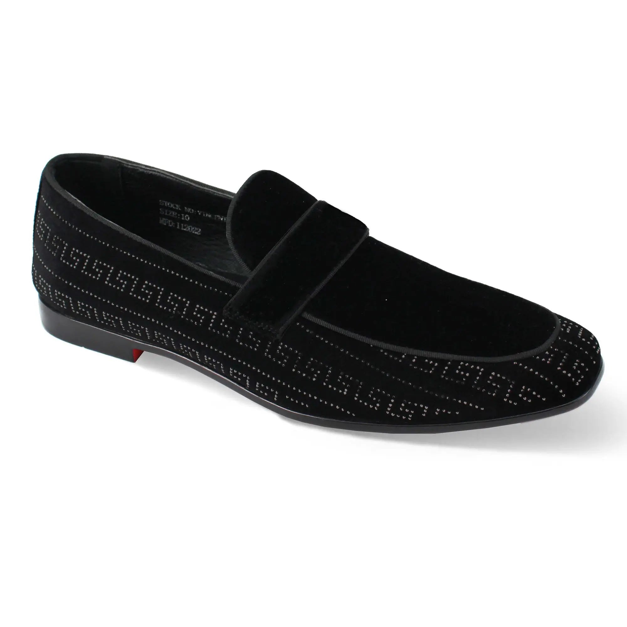 Vincent Velvet Rhinestone Slip-On Smoking Loafers – OvercoatUSA display picture 3