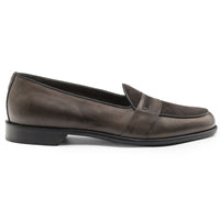 Zelli Alberto Italian Calf & Sueded Leather Loafer Charcoal (15-755-CHL)