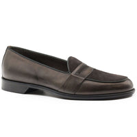 Zelli Alberto Italian Calf & Sueded Leather Loafer Charcoal (15-755-CHL)
