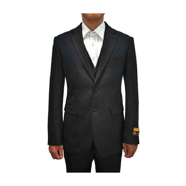 Alberto Nardoni Black Flap Two Pockets Suit Overcoat