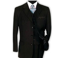 Alberto Nardoni Black Three Buttons Vested Wool Suits