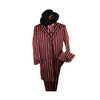 Alberto Nardoni Burgundy White Pinstripe Suit